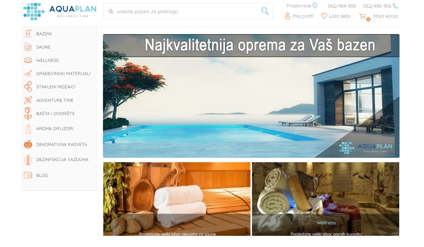 Prodaja bazena opreme za bazene i saune online