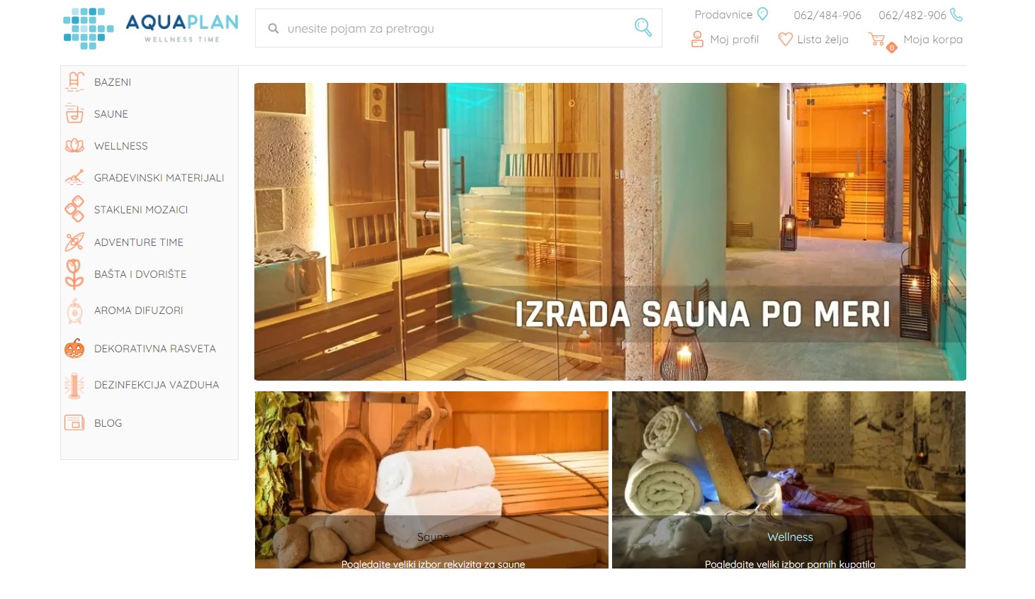 Izrada sauna srbija prodaja materijala beograd aquaplan